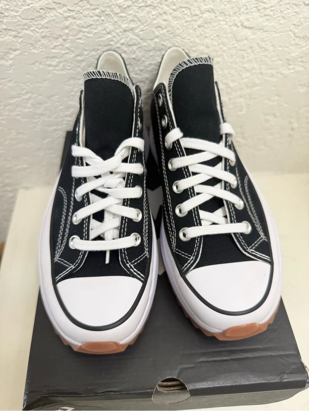 Converse Black Platform Run Star Hike Low Top Sneakers - Picture 3 of 7